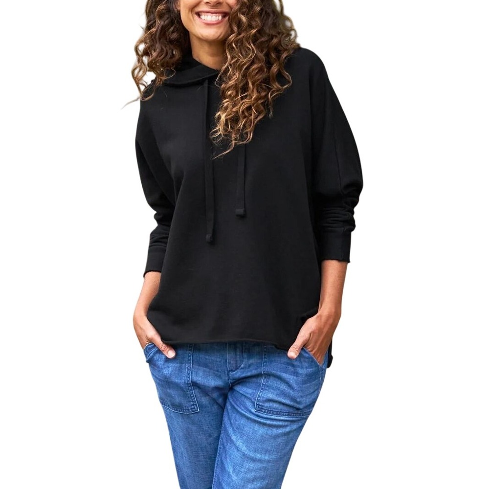 Frank & Eileen Womens Kane Black Triple Fleece Hoodie Medium Casual Oversized